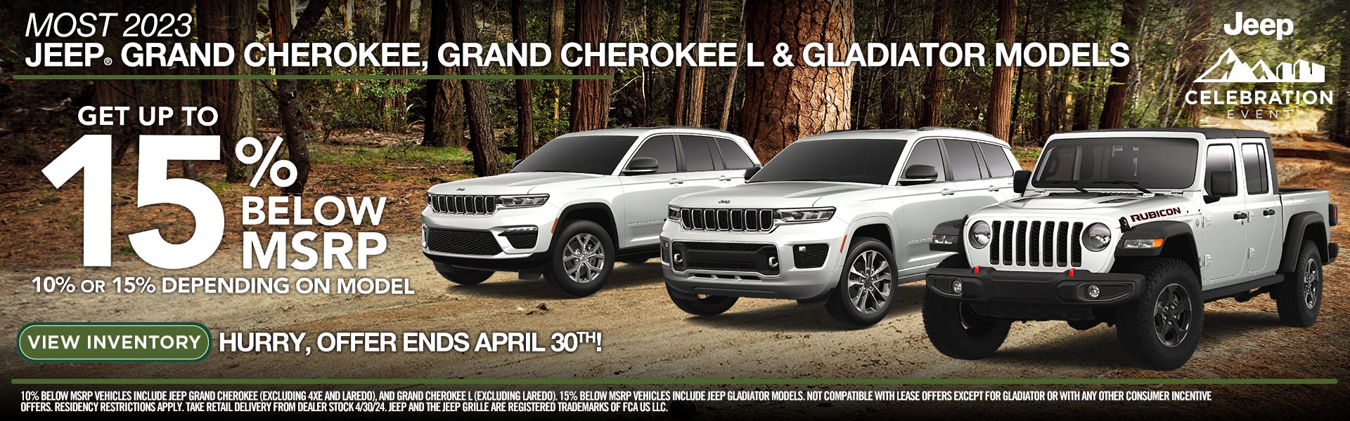 Get up to 15% Off Below MSRP for Most 2023 Jeep Grand Cherok